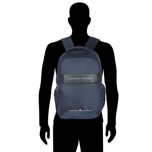 Buy Tommy Hilfiger Joshua Polyester Unisex 15 Inch Laptop Backpack - Navy | 21 Ltr Capacity| Padded & Adjustable Strap | Water Resistant | 3 Compartment | Water Bottle Holder | USB Cable holder Pocket at Amazon.inRufus AI - Image 10