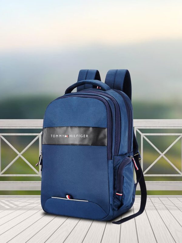 Buy Tommy Hilfiger Joshua Polyester Unisex 15 Inch Laptop Backpack - Navy | 21 Ltr Capacity| Padded & Adjustable Strap | Water Resistant | 3 Compartment | Water Bottle Holder | USB Cable holder Pocket at Amazon.inRufus AI - Image 2