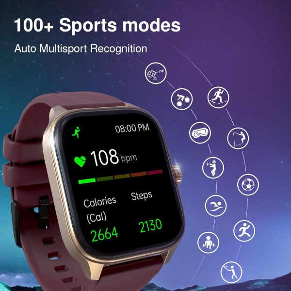 Fastrack New Astor FS1 PRO Smart Watch, Large Super AMOLED Display (1.97") AOD, AI Voice Assistance, Functional Crown, SingleSync BT Calling, 100+ Sports Modes & Smartwatch Faces, IP68 (Black) - Image 5
