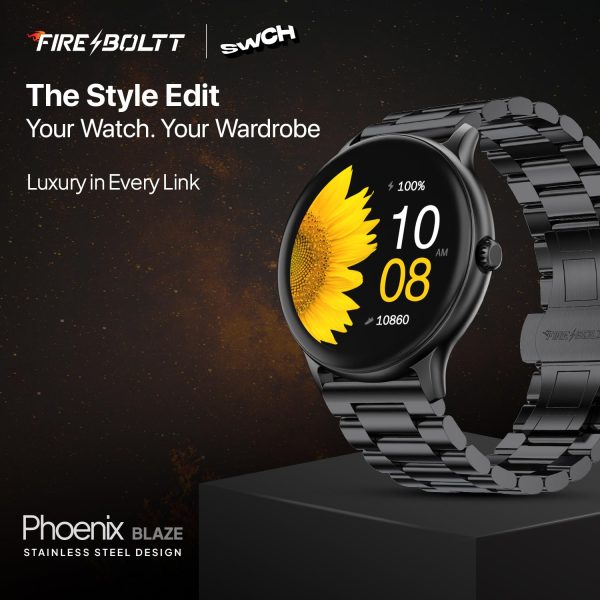 Fire-Boltt Newly Launched Phoenix Ultra Blaze Luxury Stainless Steel, Bluetooth Calling Smart Watch, AI Voice Assistant, Metal Body with 120+ Sports Modes, SpO2, Heart Rate Monitoring (Black) - Image 3