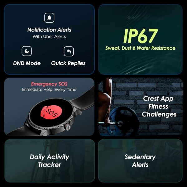 boAt Lunar Discovery w/ 1.39" (3.5 cm) HD Display, Turn-by-Turn Navigation, DIY Watch Face Studio, Bluetooth Calling, Emergency SOS, QR Tray, Smart Watch for Men & Women(Active Black) - Image 5