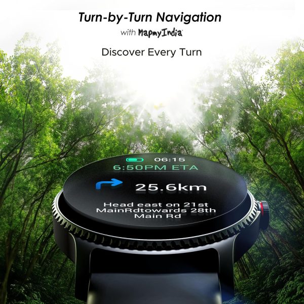boAt Lunar Discovery w/ 1.39" (3.5 cm) HD Display, Turn-by-Turn Navigation, DIY Watch Face Studio, Bluetooth Calling, Emergency SOS, QR Tray, Smart Watch for Men & Women(Active Black) - Image 6